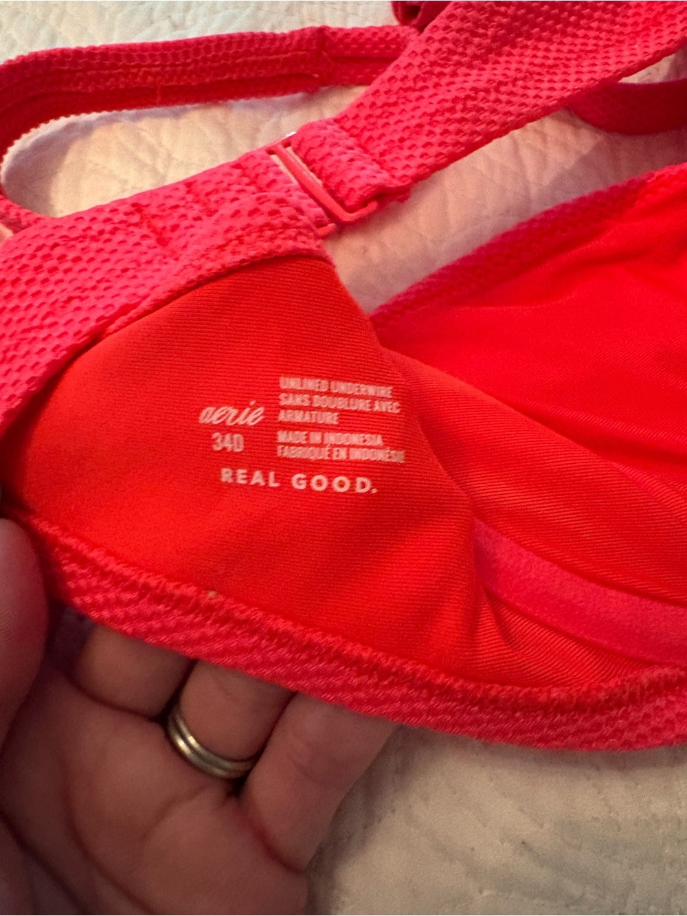 NWOT Aerie High-Waist Coral Swimsuit sz 34D/M bottom - Picture 5 of 7